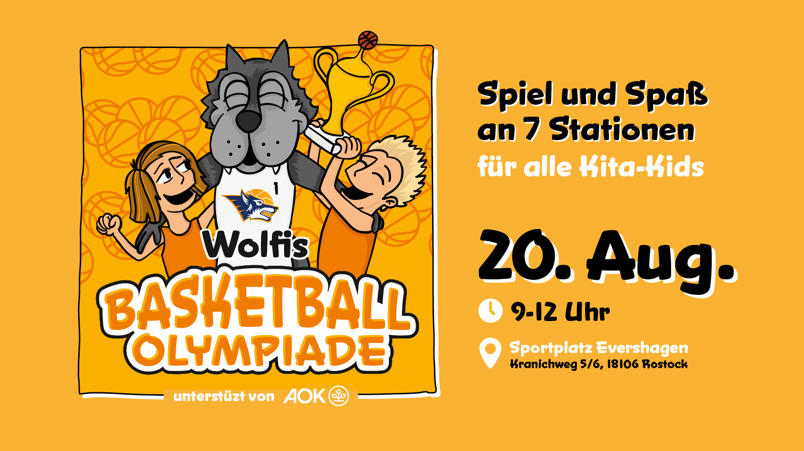 Für alle Kita-Kids! Wolfis Basketball Olympiade am 20. August