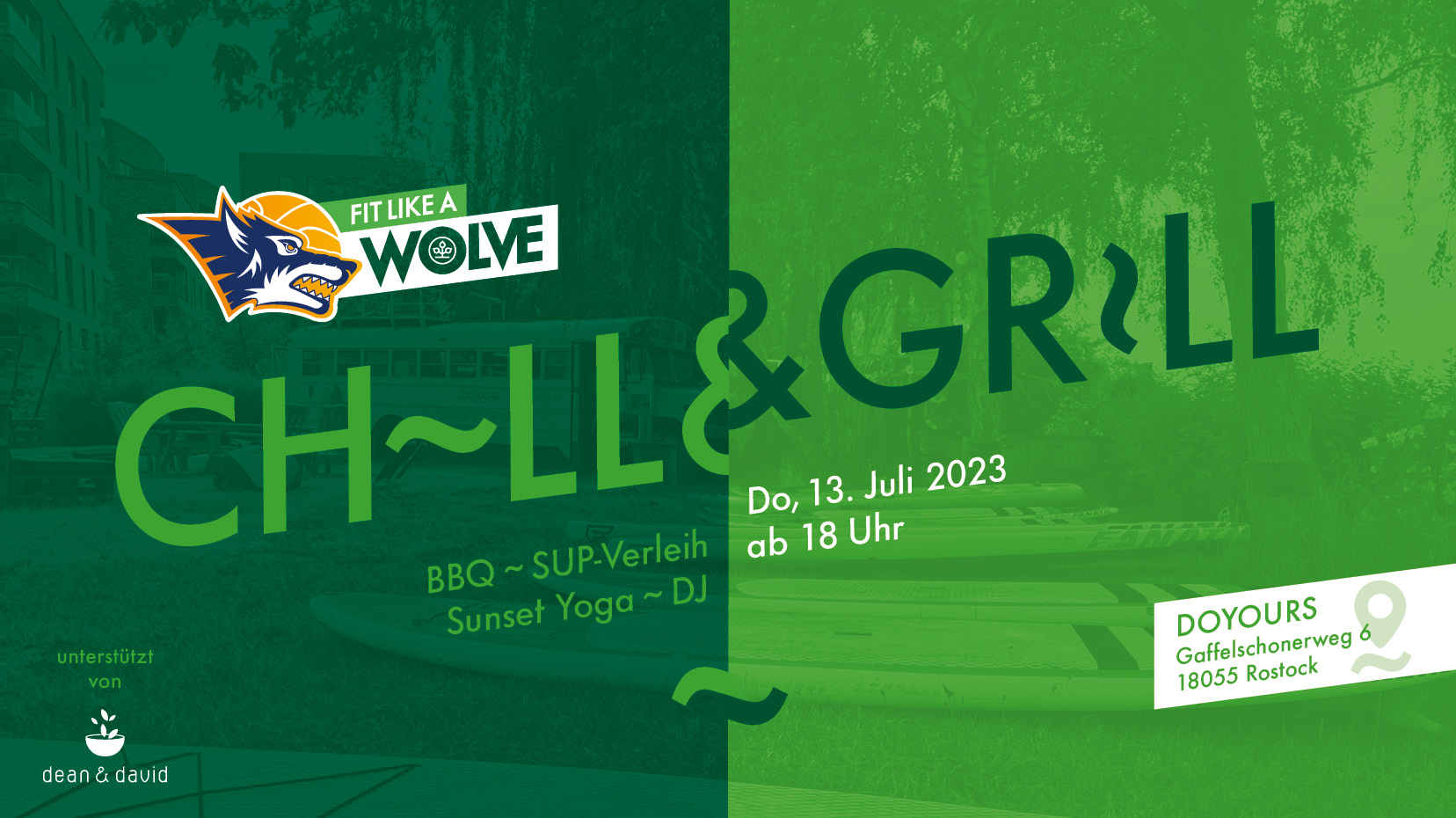 FIT LIKE A WOLVE Event: Chill&Grill am 13. Juli