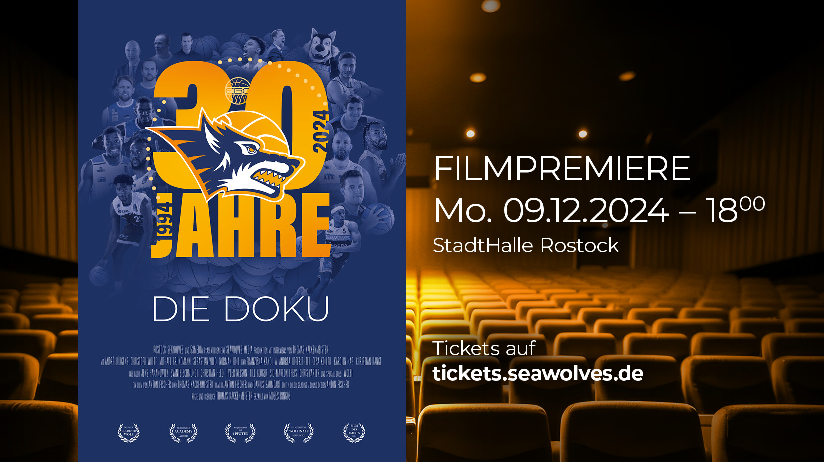 Filmpremiere “30 Jahre Rostock Seawolves” am 9. Dezember – Jetzt Tickets sichern