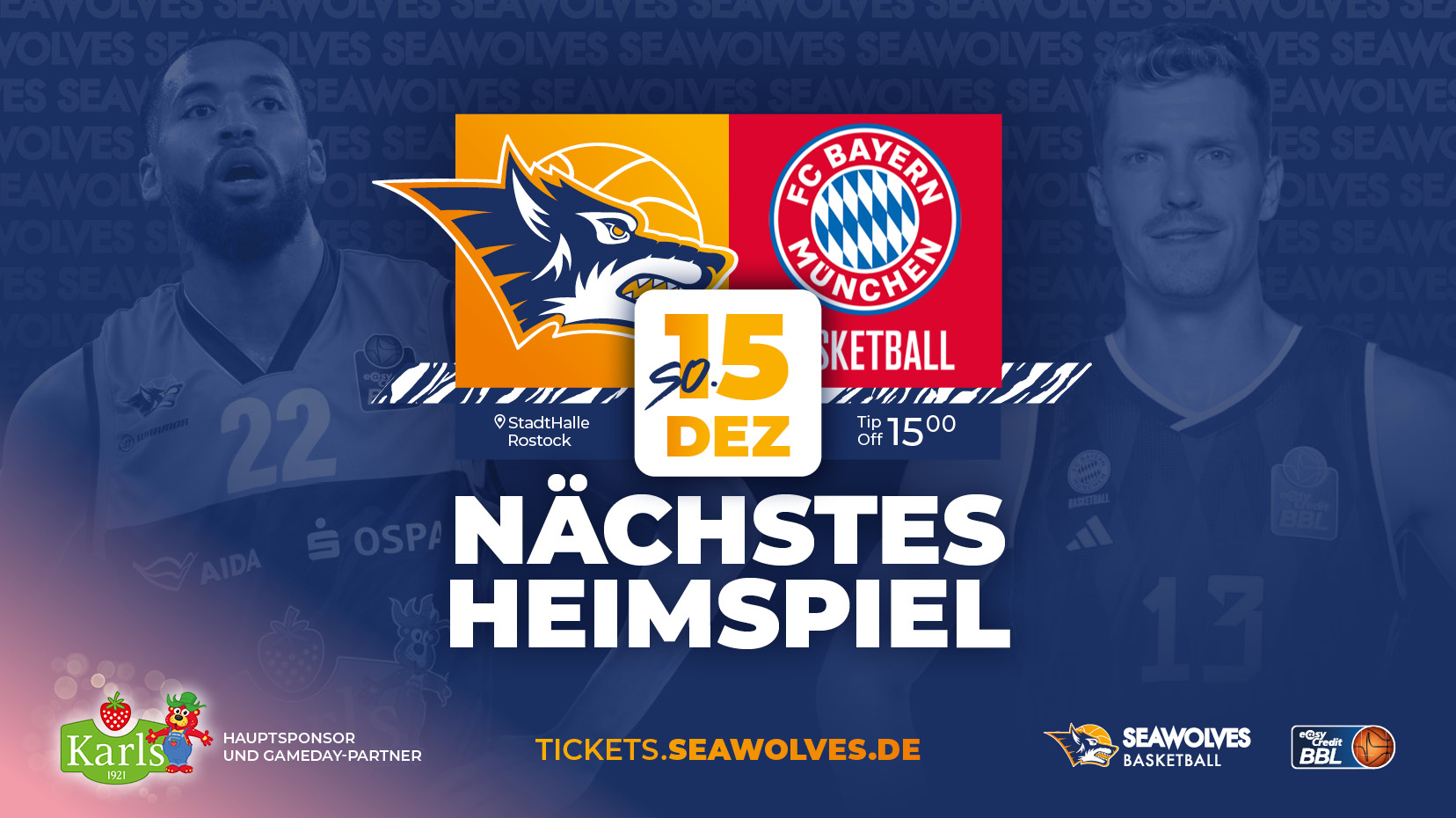 Heimspiel-Highlight am 3. Advent: Der FC Bayern kommt am KARLS GAME DAY