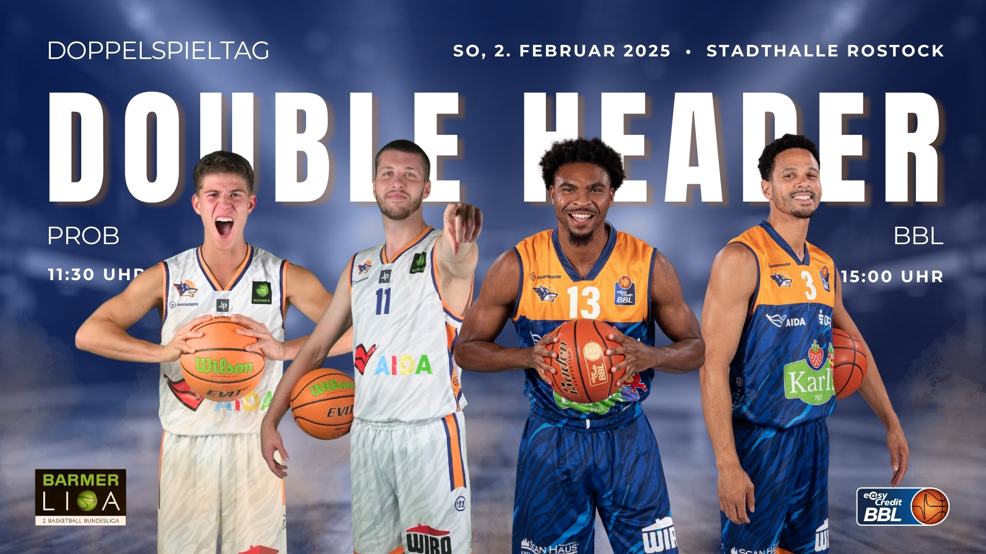 Double Header am 2. Februar: 2x Seawolves Basketball in der StadtHalle Rostock