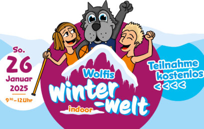 Wolfis Winterwelt 2025 für Kita-Kids, präsentiert von der AOK Nordost