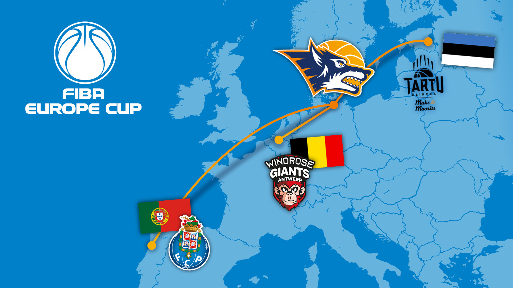 FIBA Europe Cup: SEAWOLVES treffen auf Porto, Antwerpen und Tartu